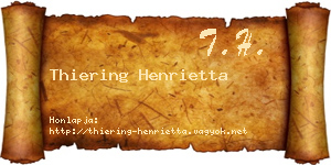 Thiering Henrietta névjegykártya